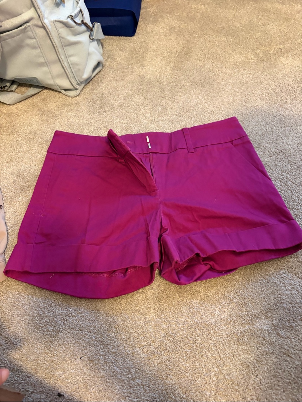 New York & Company Magenta High-Waist Casual Shorts